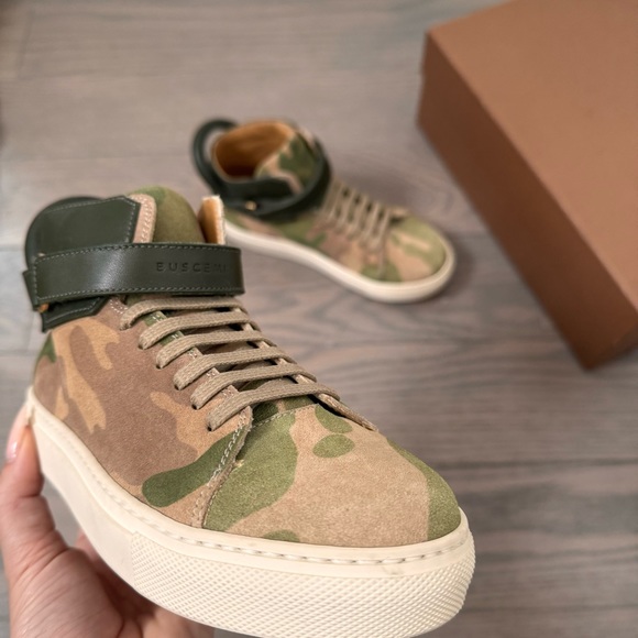 Kids Buscemi Camo Military High Top Sneaker EU33 NEW Never Worn Leather Trainers - Picture 10 of 10